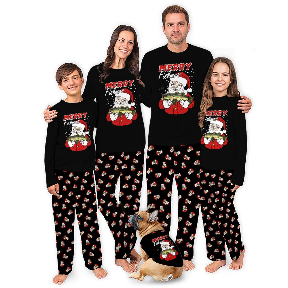 Merry Fishmas Matching Family Pajamas With Plus Sizes Merry Fishmas Matching Family Pajamas With Plus Sizes
