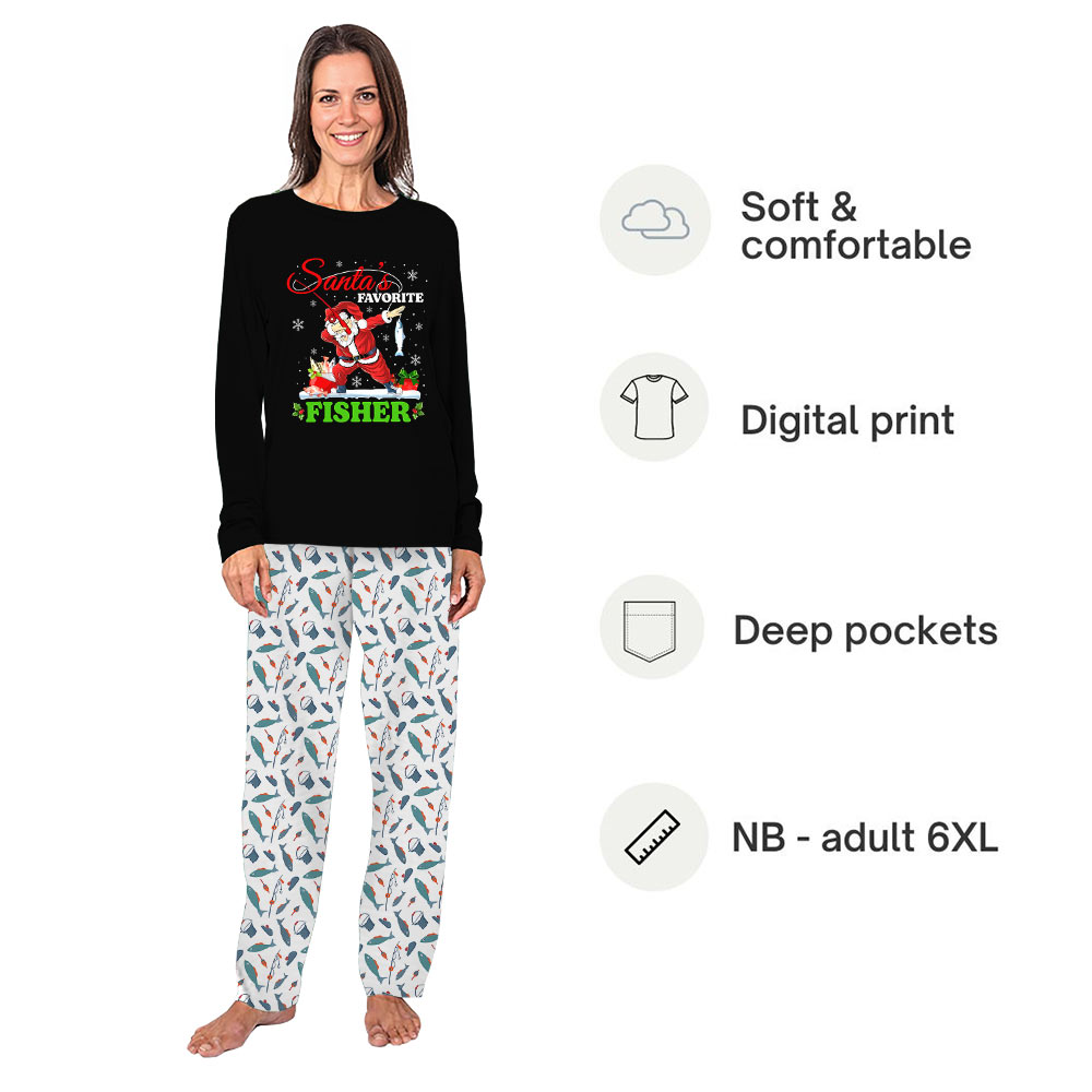 Santa Favorite Fisher Matching Christmas Pjs With Dog Santa Favorite Fisher Matching Christmas Pjs With Dog