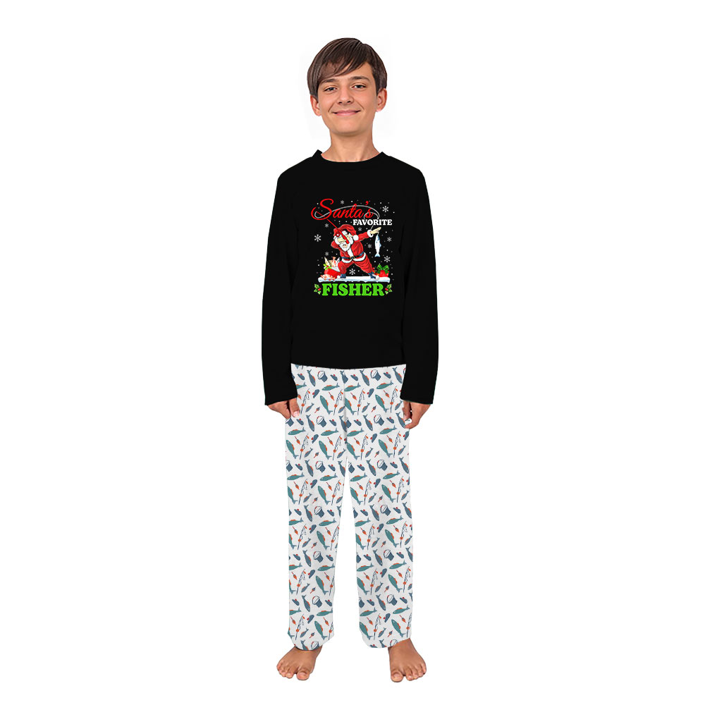 Santa Favorite Fisher Matching Christmas Pjs With Dog Santa Favorite Fisher Matching Christmas Pjs With Dog