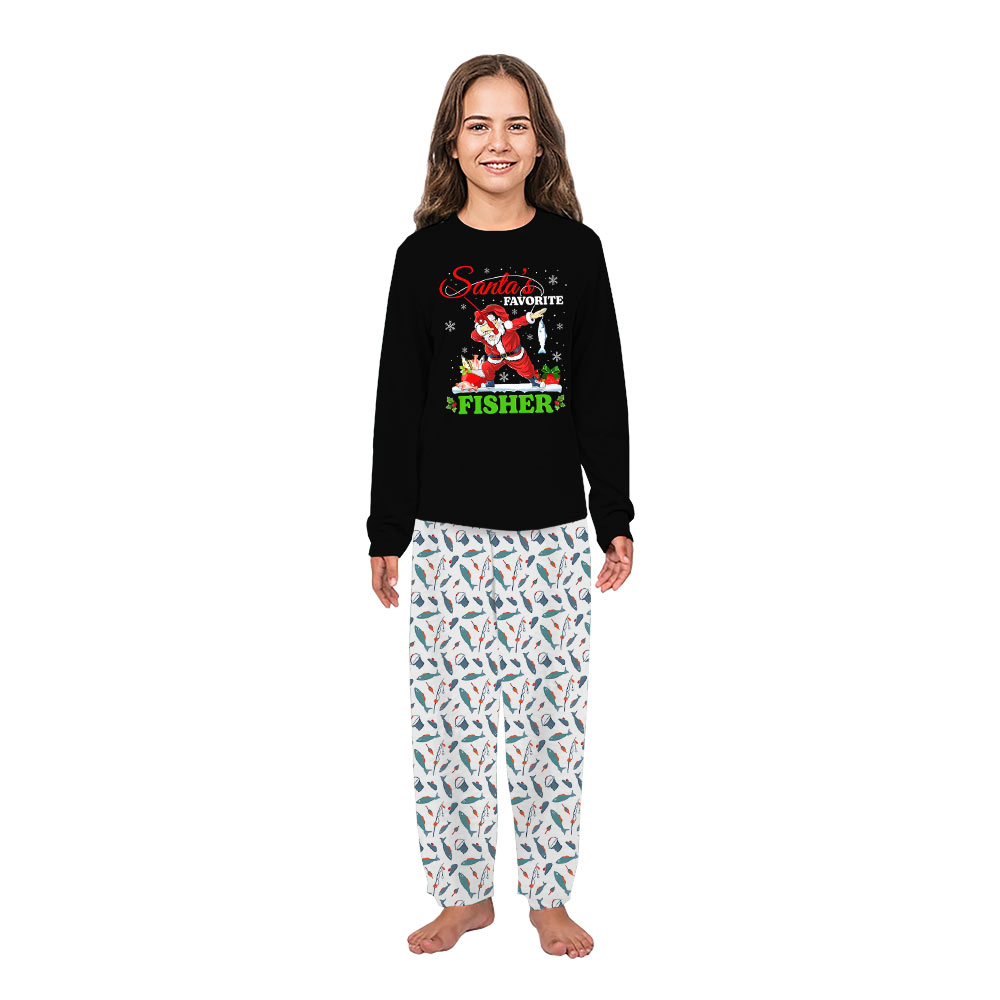 Santa Favorite Fisher Matching Christmas Pjs With Dog Santa Favorite Fisher Matching Christmas Pjs With Dog