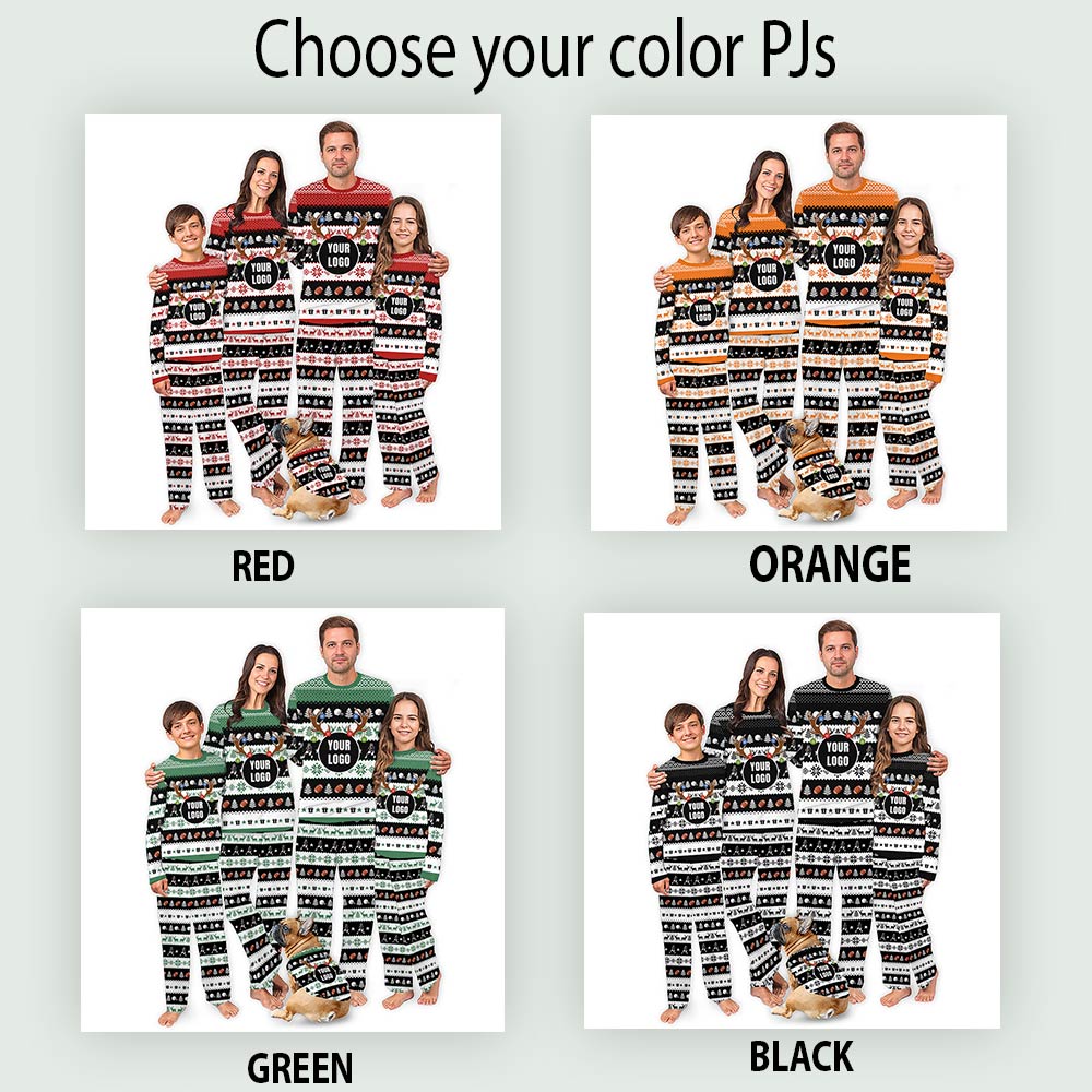 Custom Logo Football Christmas Pajamas For Team Matching Custom Logo Football Christmas Pajamas For Team Matching