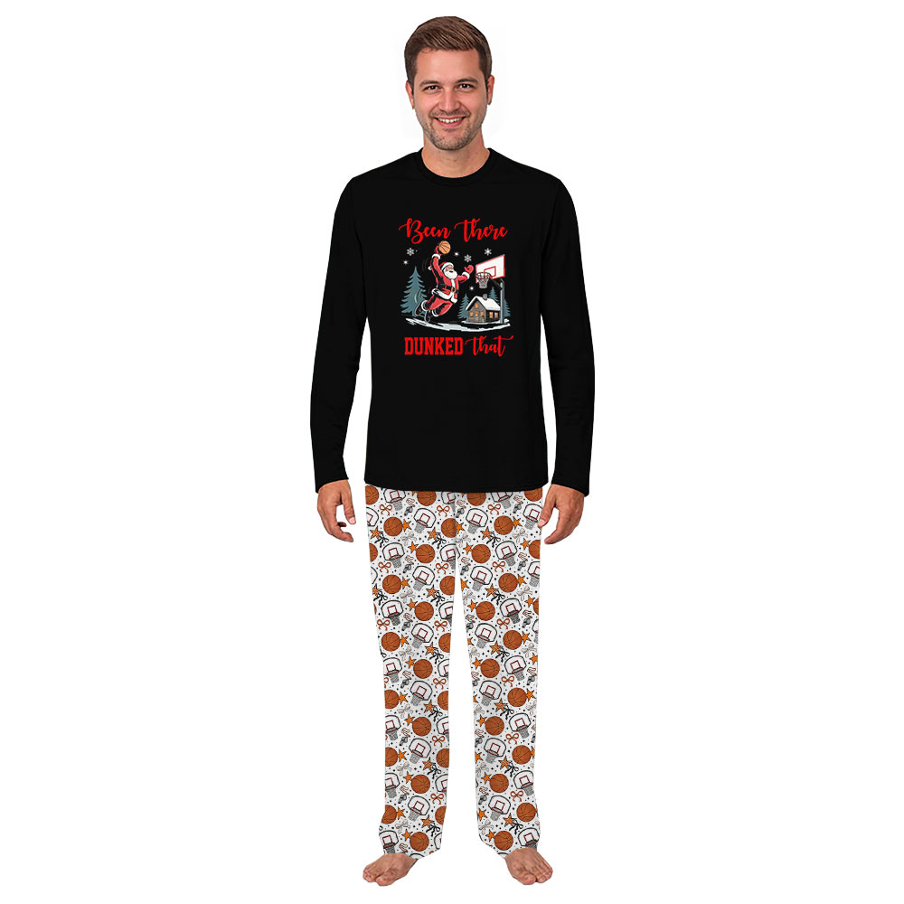 Basketball Santa Christmas Pajamas Saying Been There Dunked That Basketball Santa Christmas Pajamas Saying Been There Dunked That