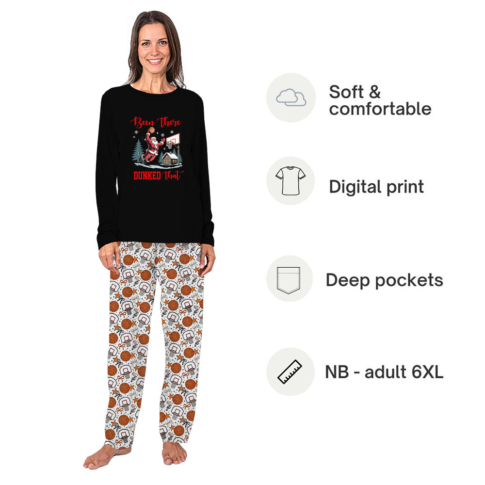 Basketball Santa Christmas Pajamas Saying Been There Dunked That Basketball Santa Christmas Pajamas Saying Been There Dunked That