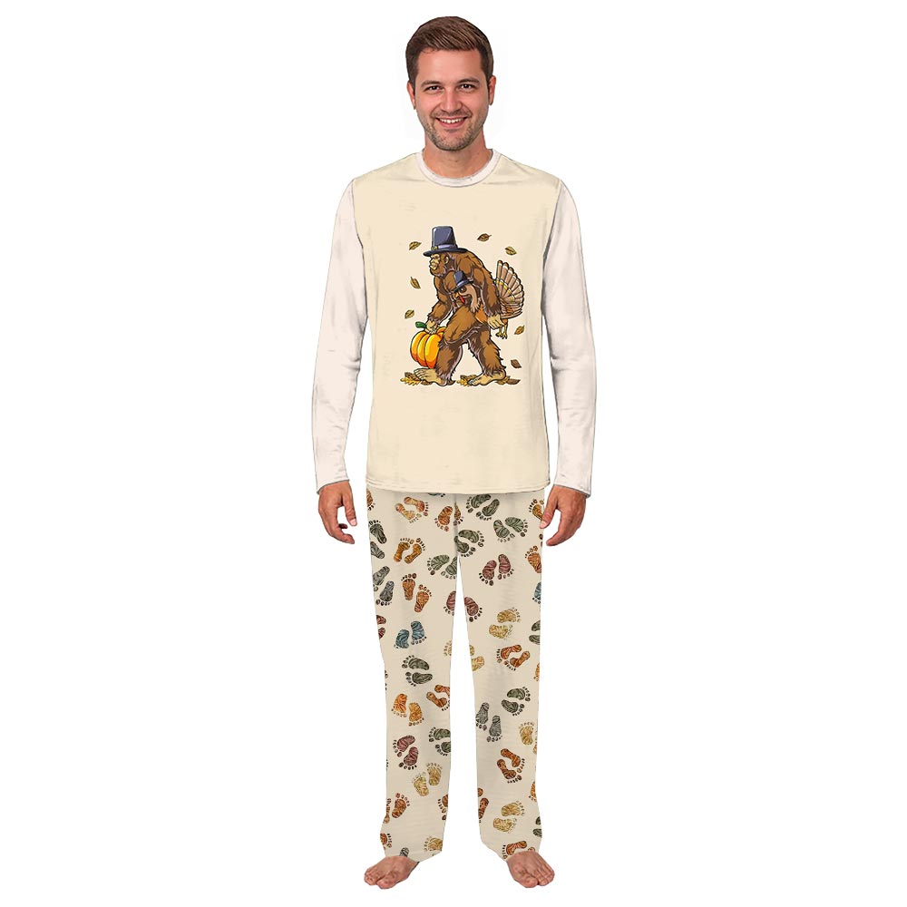 Sasquatch Family Matching Thanksgiving Pajamas With Sizes For Newborn Sasquatch Family Matching Thanksgiving Pajamas With Sizes For Newborn
