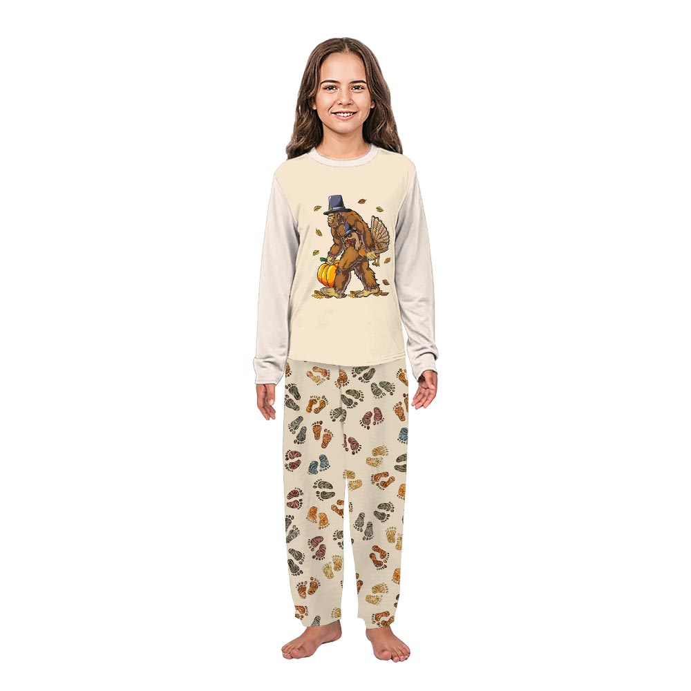 Sasquatch Family Matching Thanksgiving Pajamas With Sizes For Newborn Sasquatch Family Matching Thanksgiving Pajamas With Sizes For Newborn