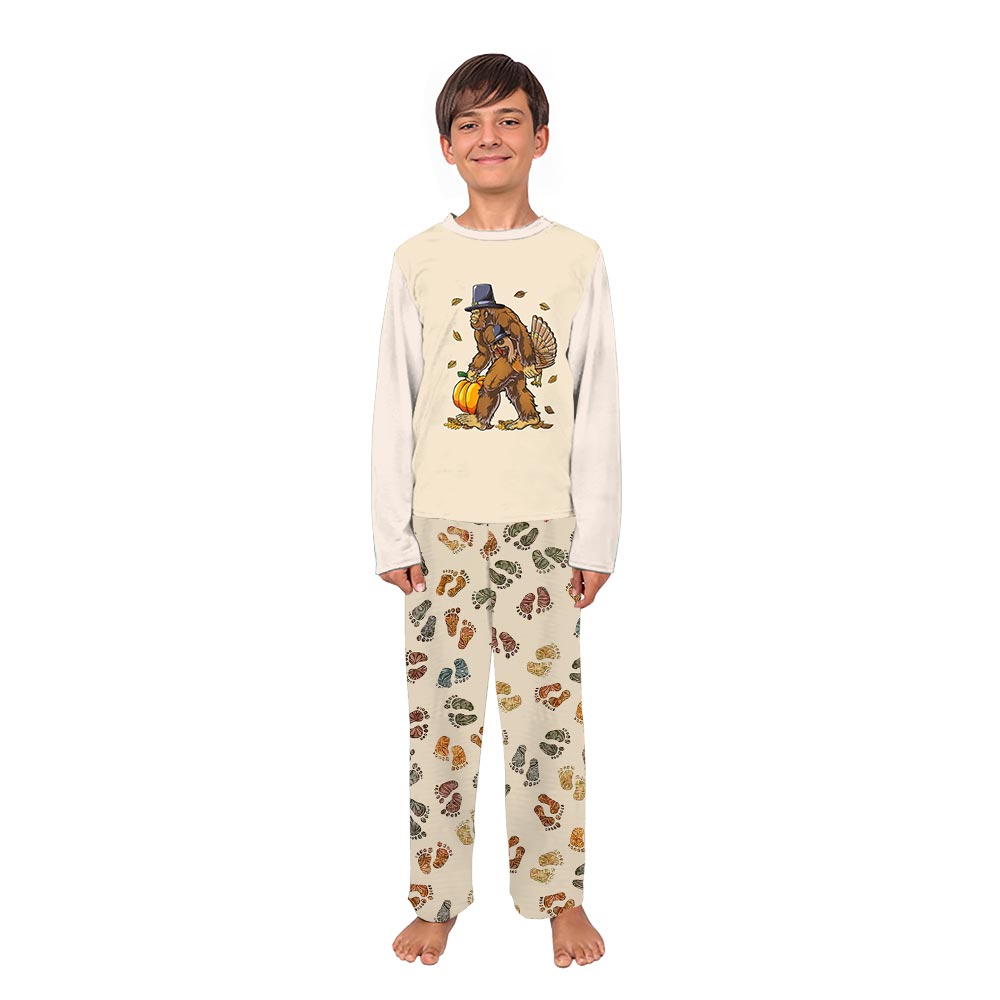 Sasquatch Family Matching Thanksgiving Pajamas With Sizes For Newborn Sasquatch Family Matching Thanksgiving Pajamas With Sizes For Newborn