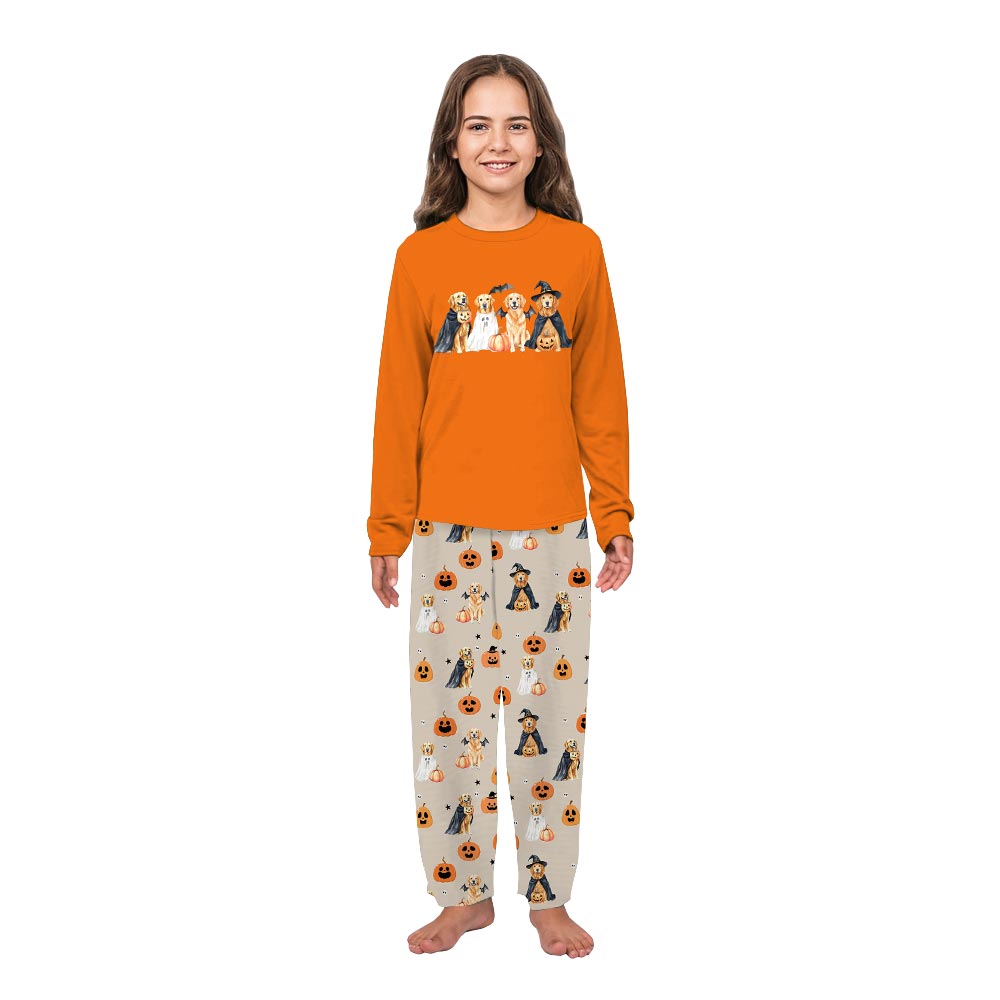 Halloween Golden Retriever Matching Family Christmas Pajamas Halloween Golden Retriever Matching Family Christmas Pajamas