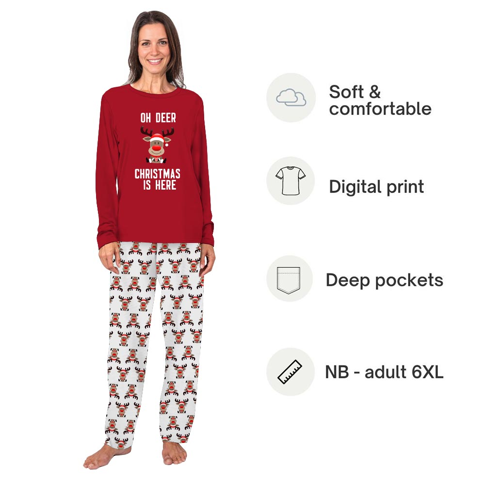 Red Oh Deer Christmas Quote Matching Christmas Pajamas Red Oh Deer Christmas Quote Matching Christmas Pajamas