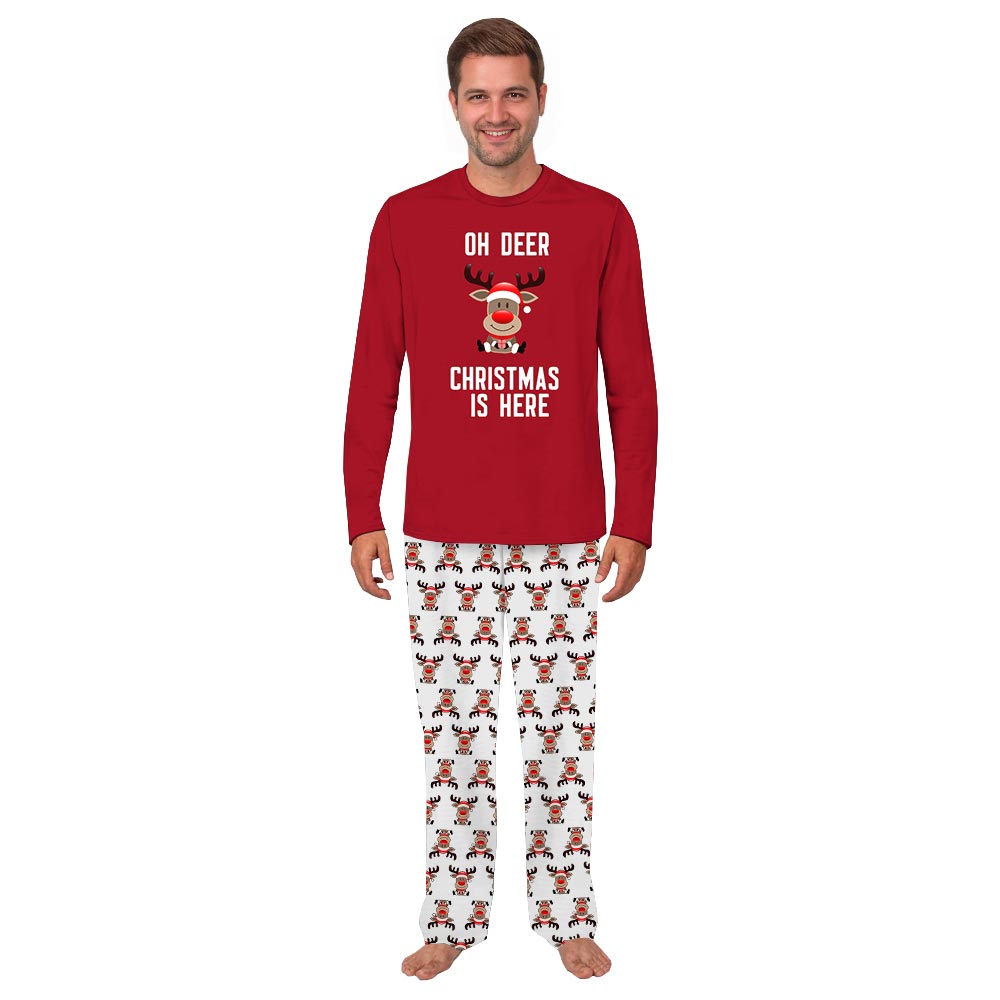 Red Oh Deer Christmas Quote Matching Christmas Pajamas Red Oh Deer Christmas Quote Matching Christmas Pajamas