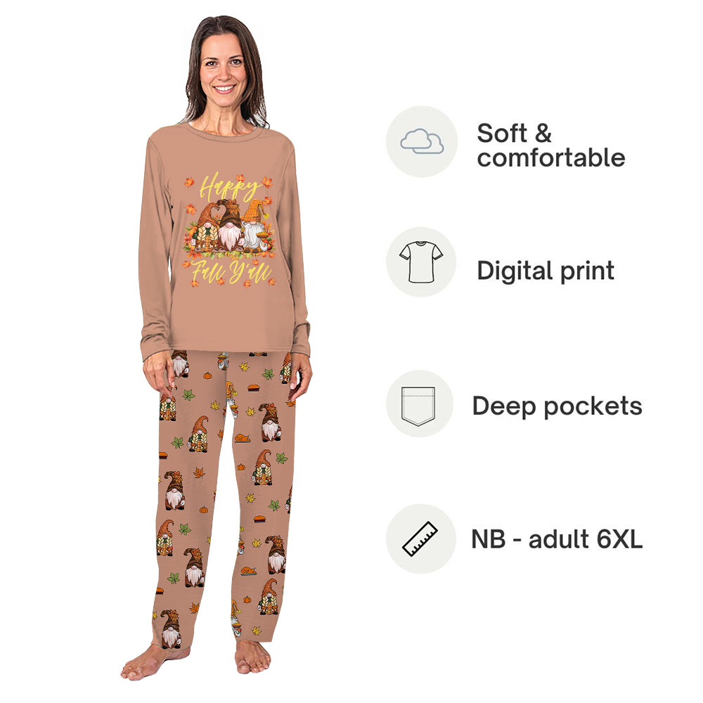 Happy Fall Yall Gnome Matching Family Pajamas All Sizes Happy Fall Yall Gnome Matching Family Pajamas All Sizes