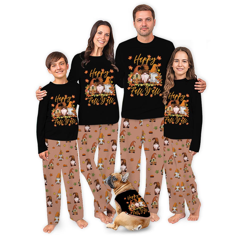 Happy Fall Yall Gnome Matching Family Pajamas All Sizes Happy Fall Yall Gnome Matching Family Pajamas All Sizes