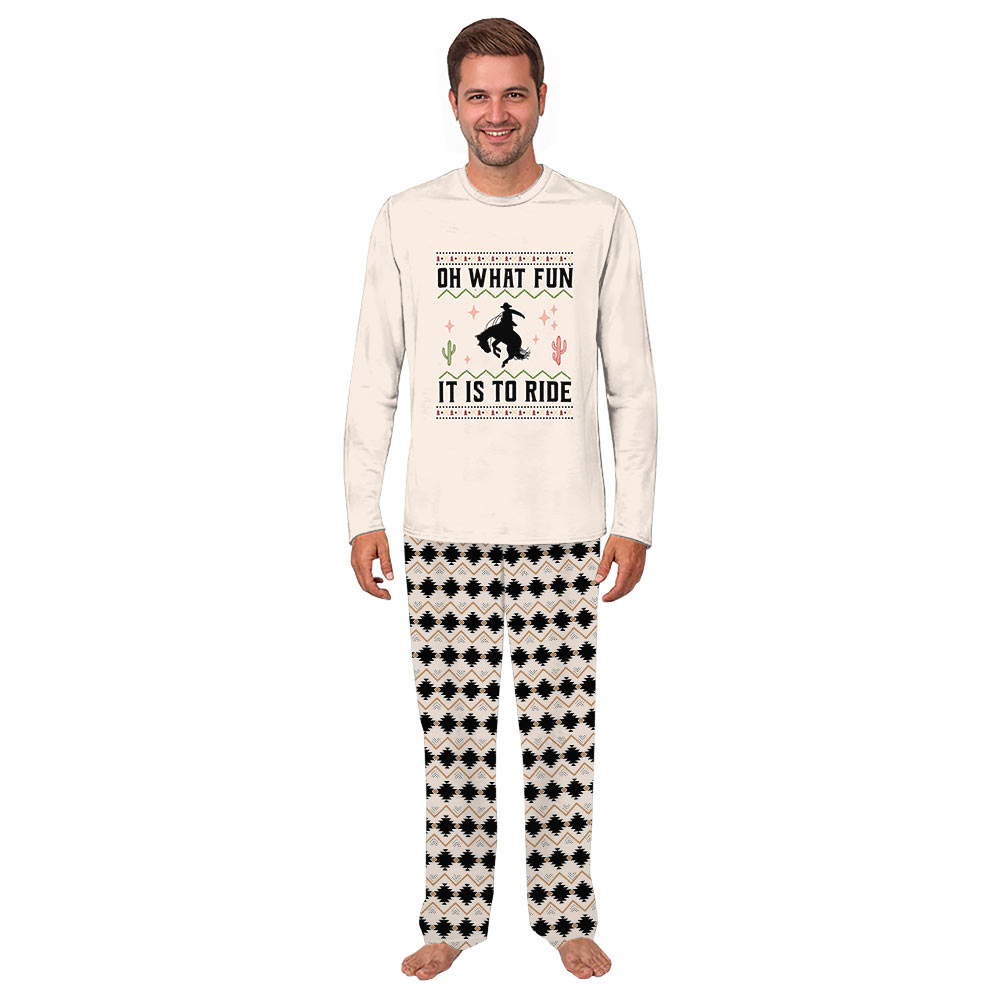 Oh What Fun It is To Ride Cool Cowboy Christmas Pajamas Oh What Fun It is To Ride Cool Cowboy Christmas Pajamas
