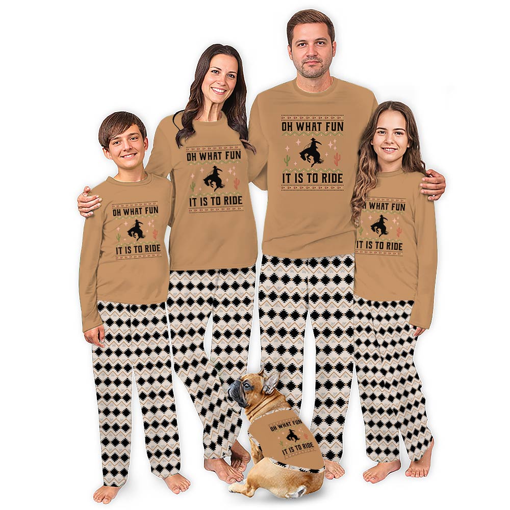 Oh What Fun It is To Ride Cool Cowboy Christmas Pajamas Oh What Fun It is To Ride Cool Cowboy Christmas Pajamas