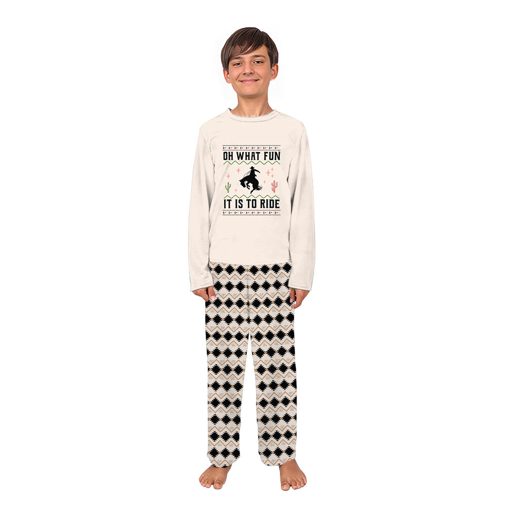Oh What Fun It is To Ride Cool Cowboy Christmas Pajamas Oh What Fun It is To Ride Cool Cowboy Christmas Pajamas