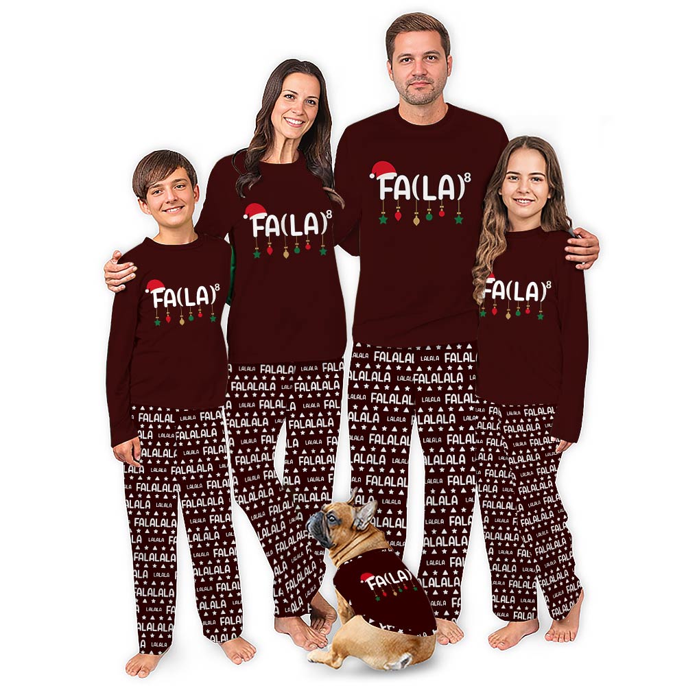Funny Fa La La Matching Family Christmas Pajamas Red Funny Fa La La Matching Family Christmas Pajamas Red