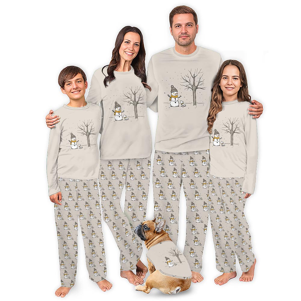 Snowman Matching Christmas Jammies With Pockets Snowman Matching Christmas Jammies With Pockets