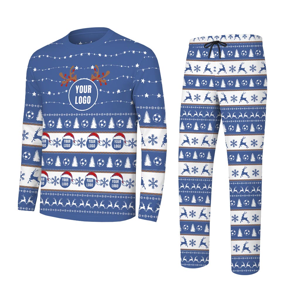 Logo Personalized Soccer Christmas Pajamas For Group And Team Logo Personalized Soccer Christmas Pajamas For Group And Team