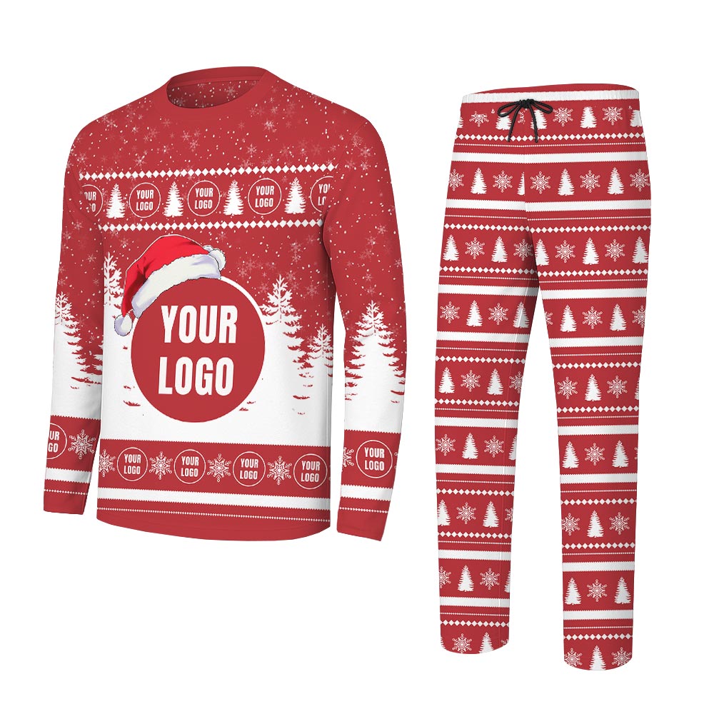 Personalized Christmas Pajamas With Company and Team Logo Personalized Christmas Pajamas With Company and Team Logo