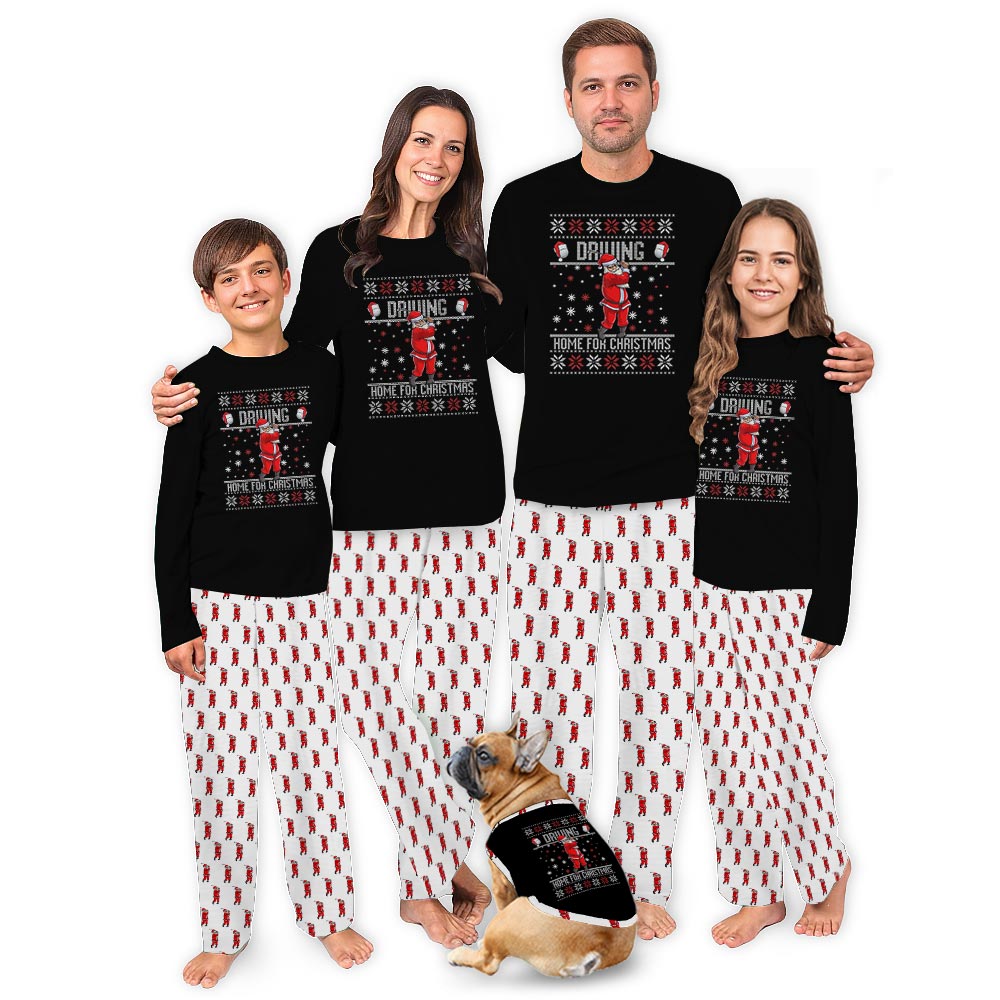 Santa Playing Golf Family Christmas Pajamas with Plus Size Santa Playing Golf Family Christmas Pajamas with Plus Size