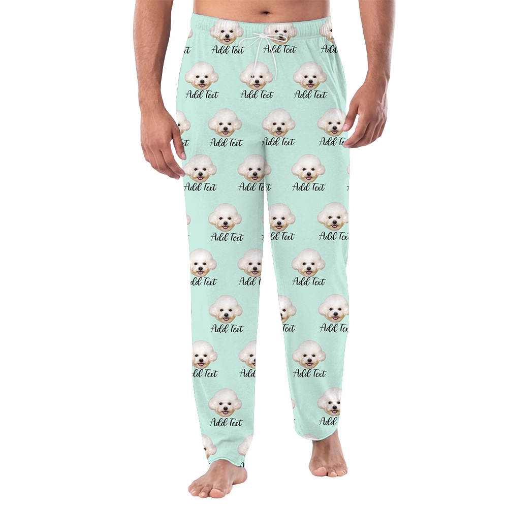 Live Preview Soft Pajama Pants with Personalized Pet Face and Text Live Preview Soft Pajama Pants with Personalized Pet Face and Text