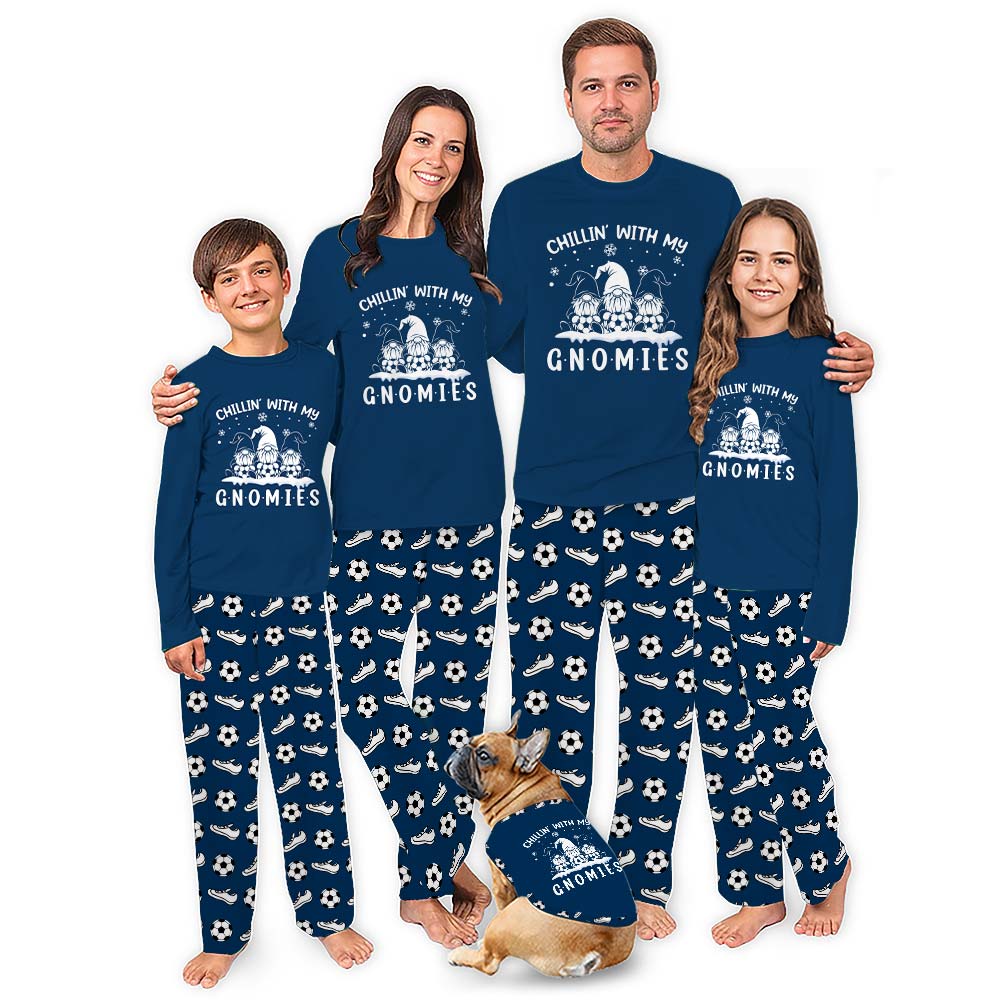 Chillin With My Gnomies Soccer Matching Family Christmas Pajamas Chillin With My Gnomies Soccer Matching Family Christmas Pajamas