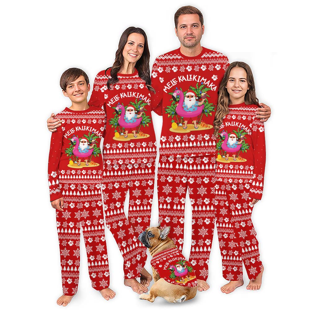 Funny Mele Kalikimaka Santa Tropical Christmas Pajamas Funny Mele Kalikimaka Santa Tropical Christmas Pajamas
