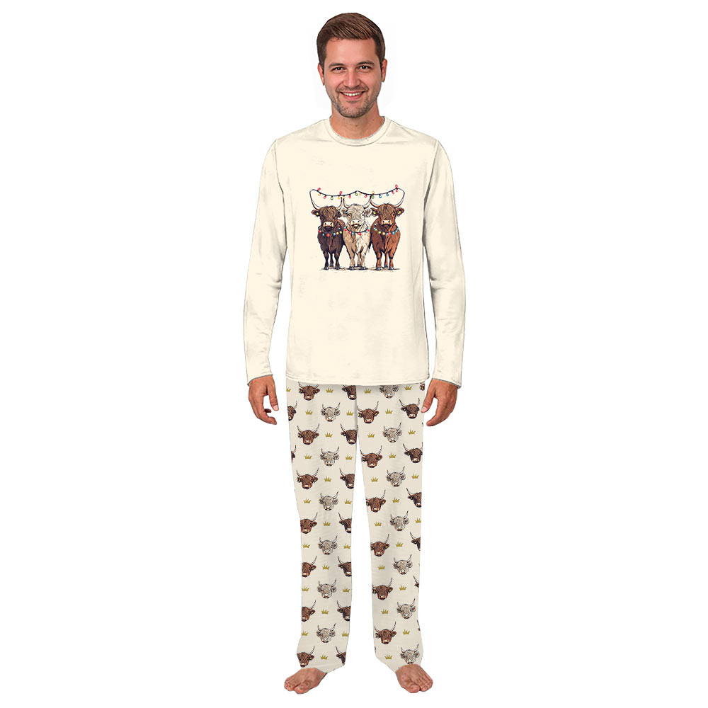 Highland Cow Christmas Pajamas Matching Family And Dog Highland Cow Christmas Pajamas Matching Family And Dog