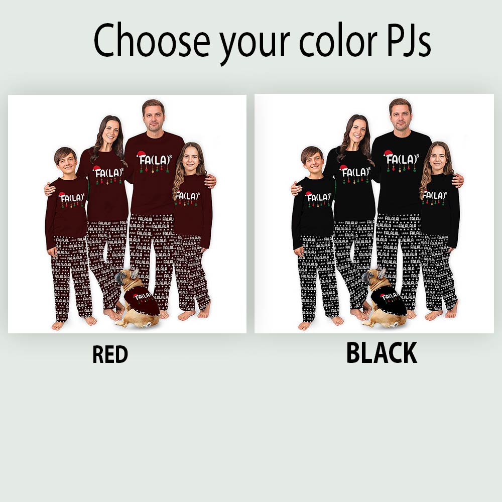 Funny Fa La La Matching Family Christmas Pajamas Red Funny Fa La La Matching Family Christmas Pajamas Red
