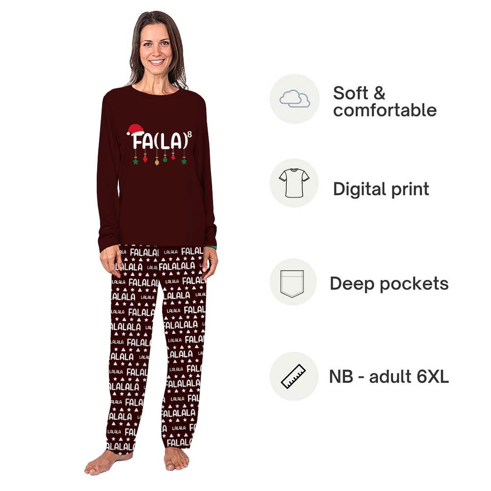 Funny Fa La La Matching Family Christmas Pajamas Red Funny Fa La La Matching Family Christmas Pajamas Red