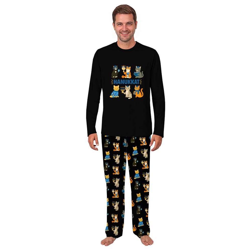 Meowzel Tov Cat Hanukkah Family Matching Christmas Pajamas Meowzel Tov Cat Hanukkah Family Matching Christmas Pajamas