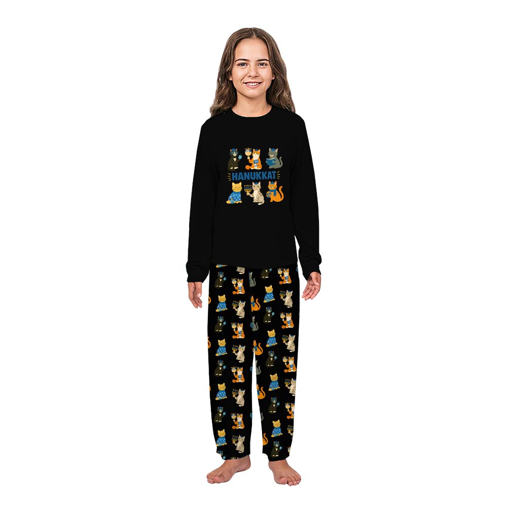 Meowzel Tov Cat Hanukkah Family Matching Christmas Pajamas Meowzel Tov Cat Hanukkah Family Matching Christmas Pajamas