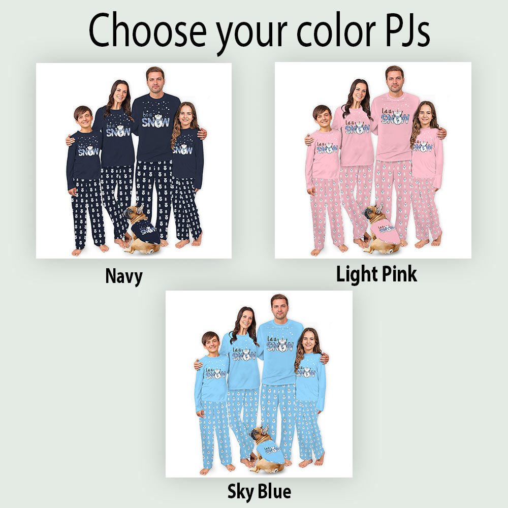 Cute Snowman Family Christmas Pajamas Saying Let It Snow
