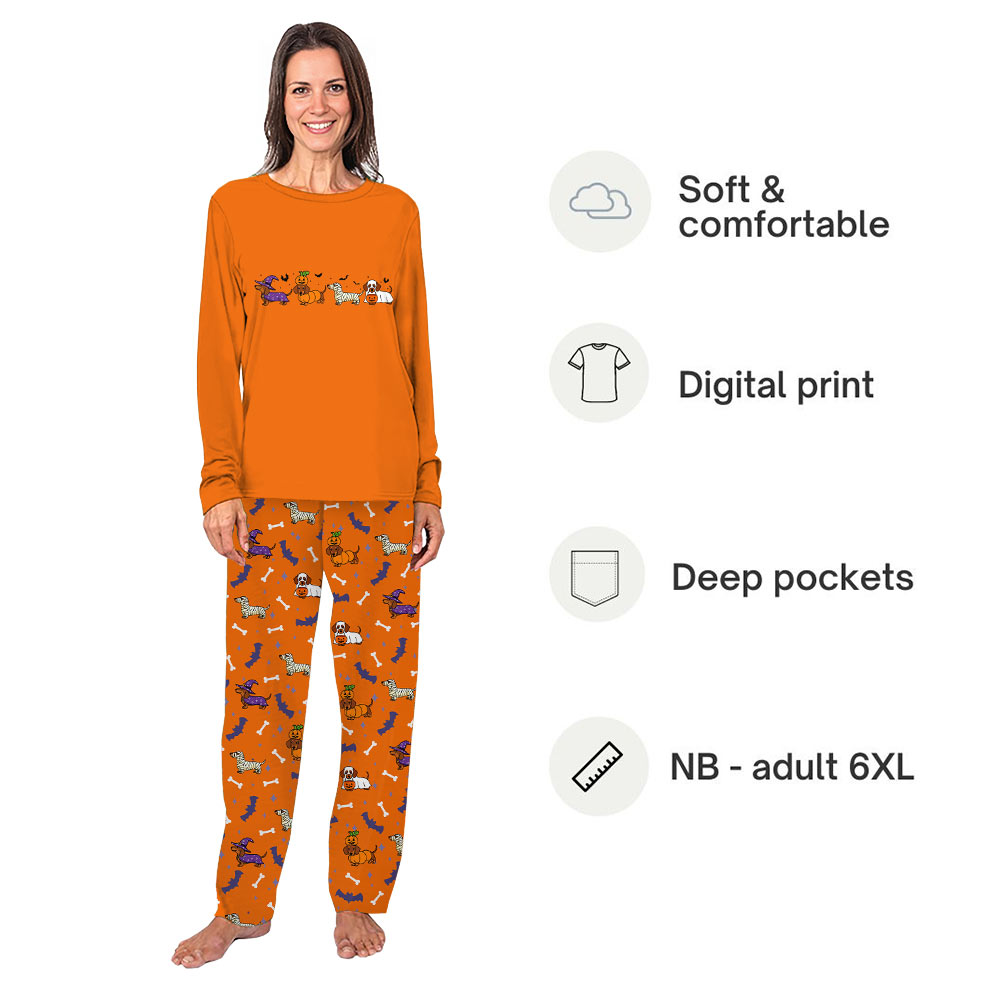 Spooky Dachshund Matching Family Halloween Pajamas All Sizes Spooky Dachshund Matching Family Halloween Pajamas All Sizes