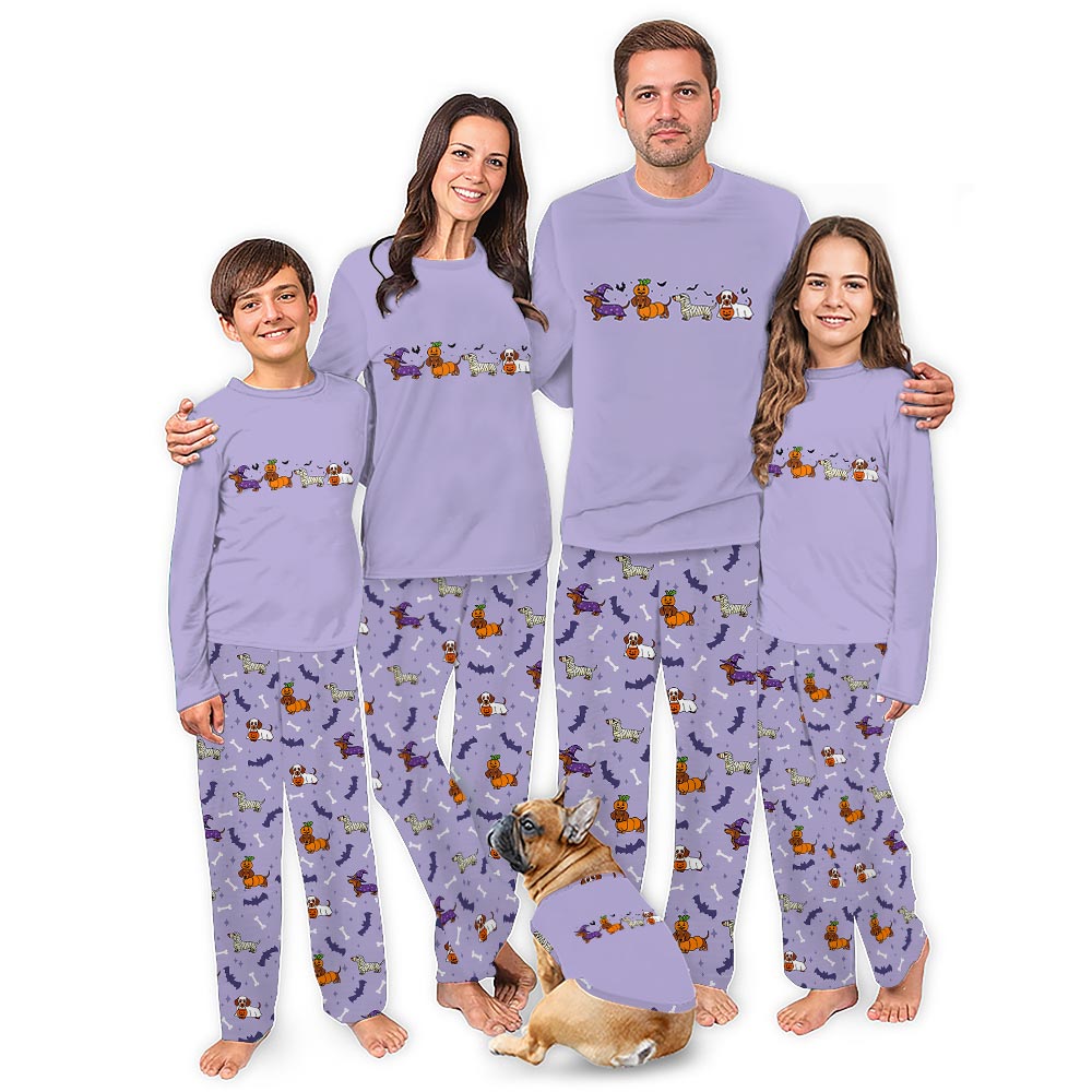 Spooky Dachshund Matching Family Halloween Pajamas All Sizes Spooky Dachshund Matching Family Halloween Pajamas All Sizes