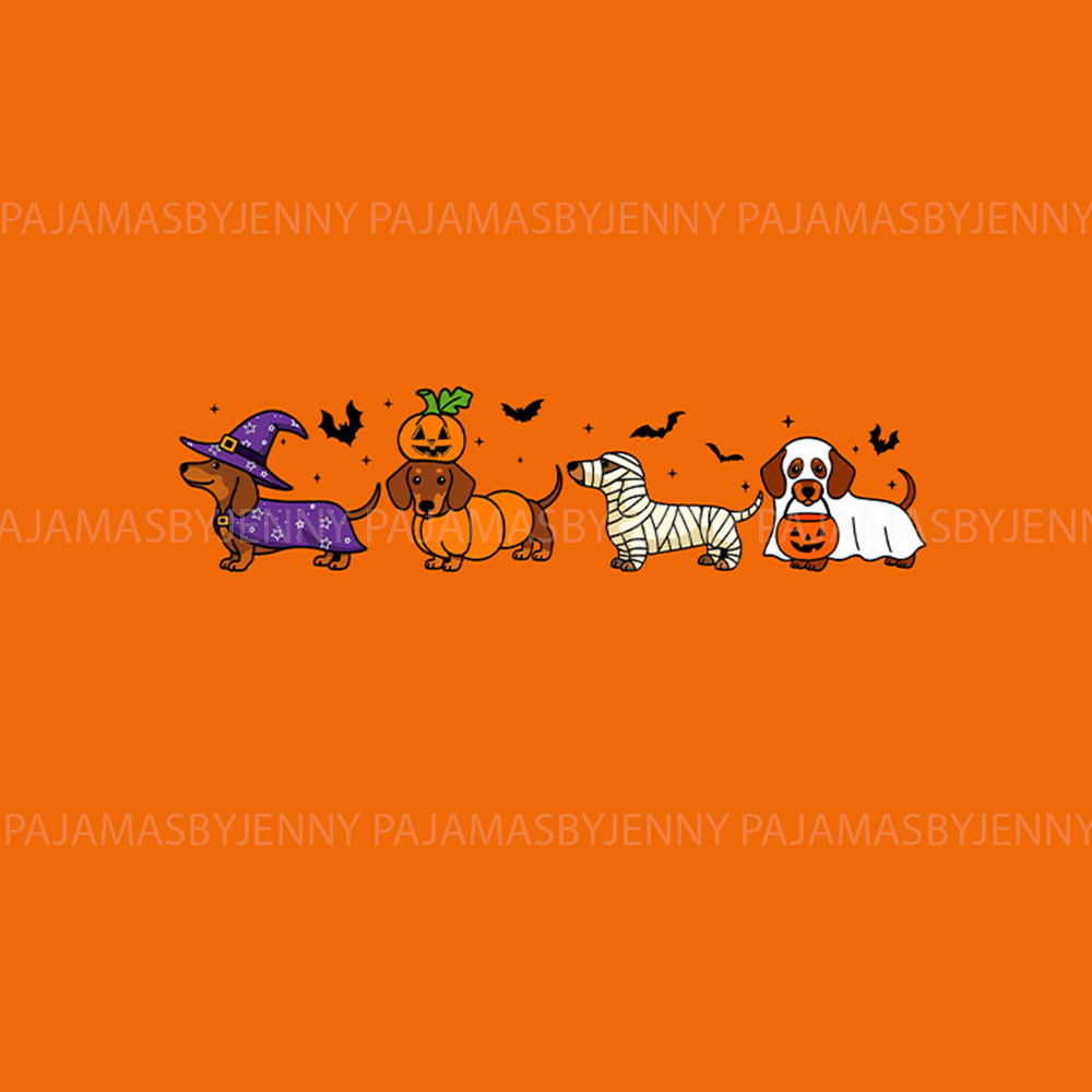 Spooky Dachshund Matching Family Halloween Pajamas All Sizes Spooky Dachshund Matching Family Halloween Pajamas All Sizes