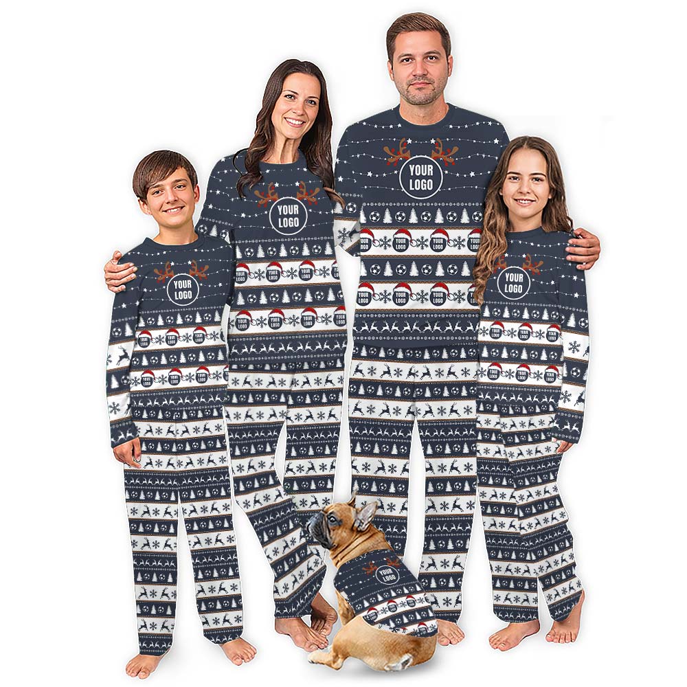 Logo Personalized Soccer Christmas Pajamas For Group And Team Logo Personalized Soccer Christmas Pajamas For Group And Team