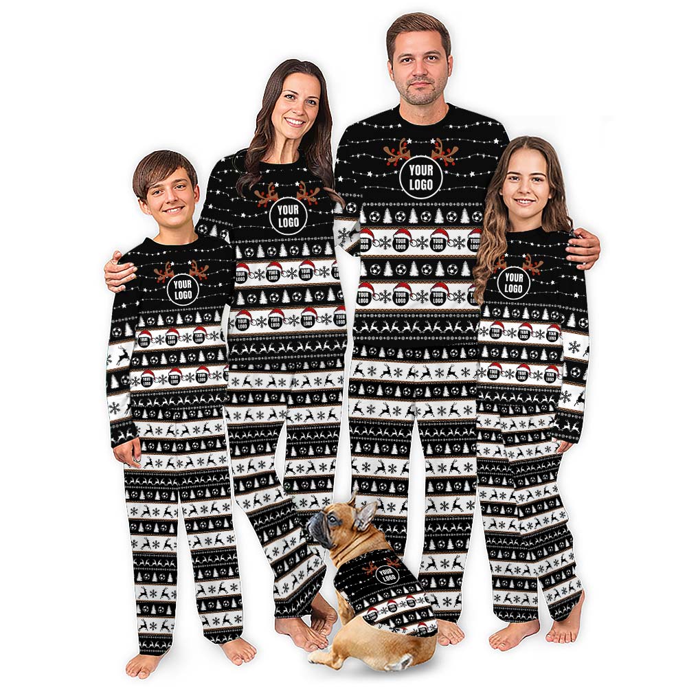 Logo Personalized Soccer Christmas Pajamas For Group And Team Logo Personalized Soccer Christmas Pajamas For Group And Team