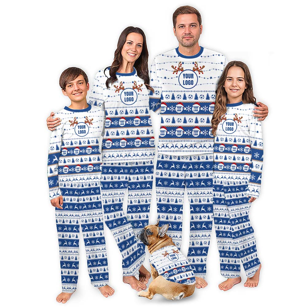 Logo Personalized Soccer Christmas Pajamas For Group And Team Logo Personalized Soccer Christmas Pajamas For Group And Team