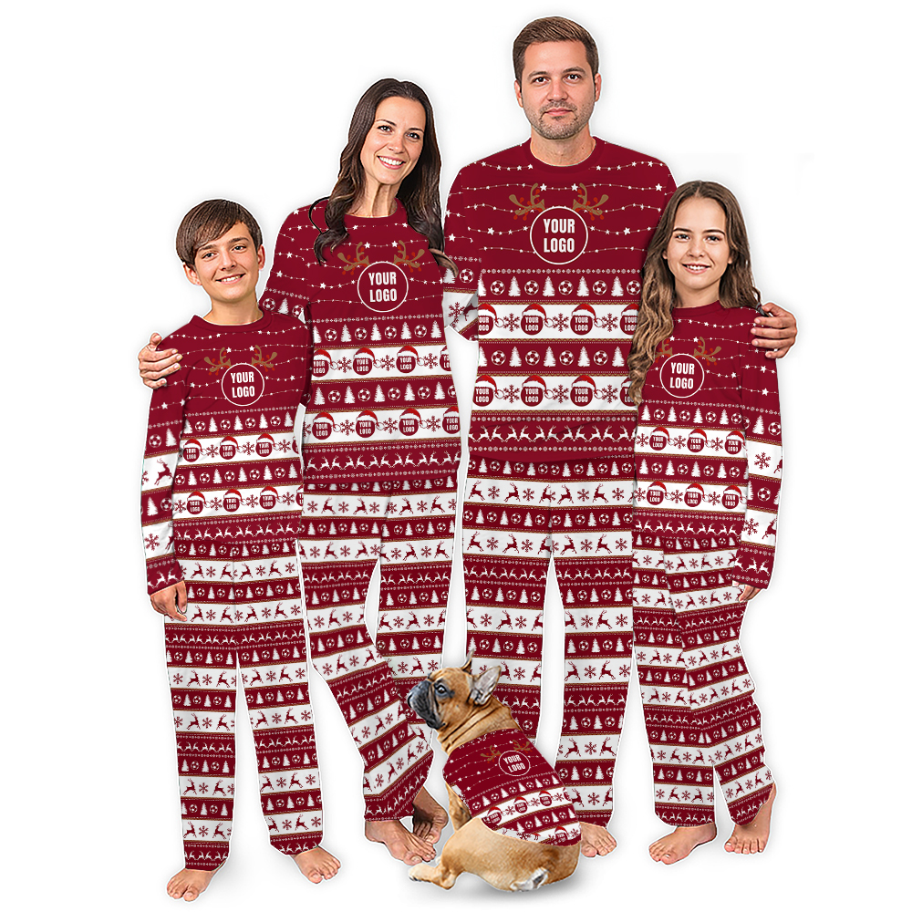 Logo Personalized Soccer Christmas Pajamas For Group And Team Logo Personalized Soccer Christmas Pajamas For Group And Team
