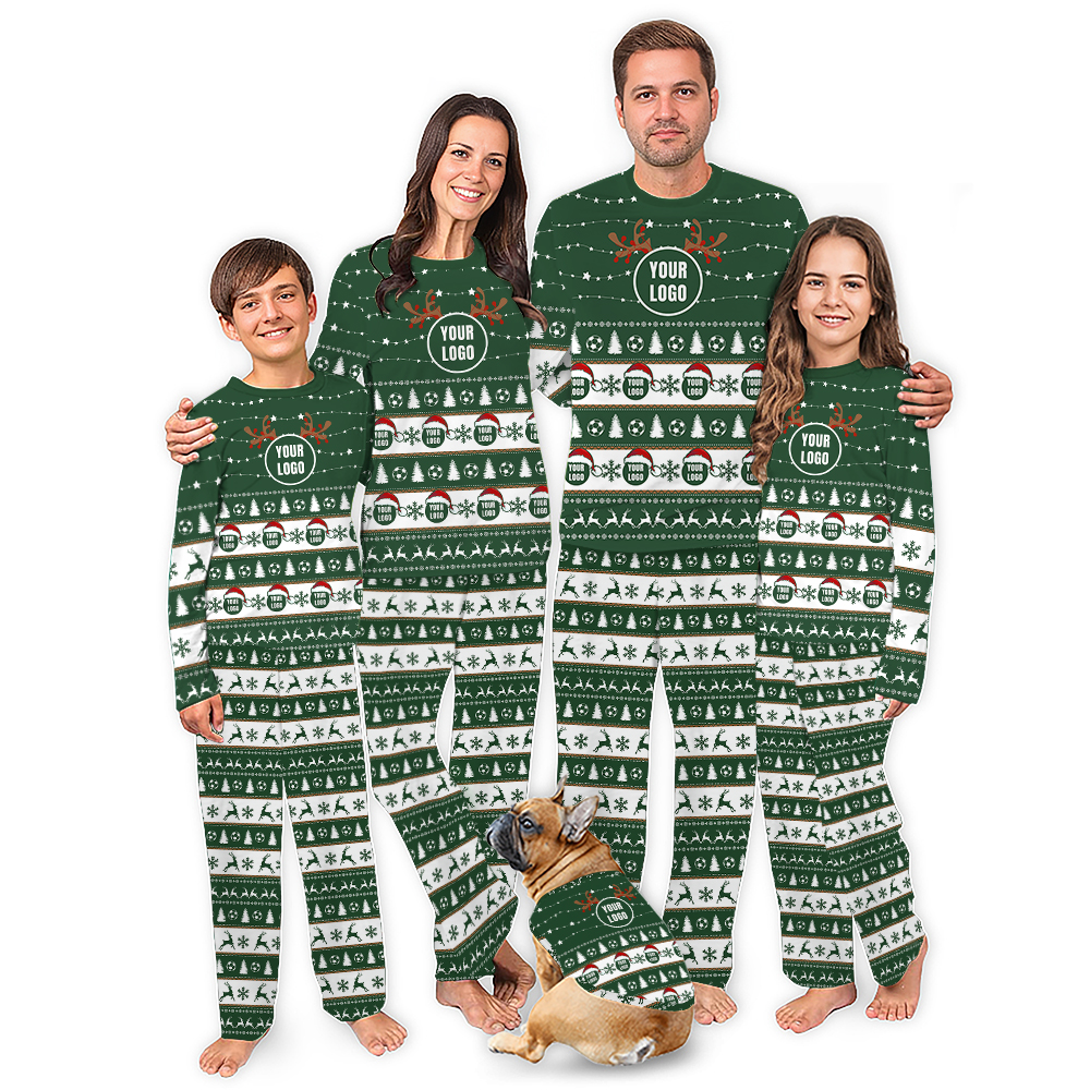 Logo Personalized Soccer Christmas Pajamas For Group And Team Logo Personalized Soccer Christmas Pajamas For Group And Team