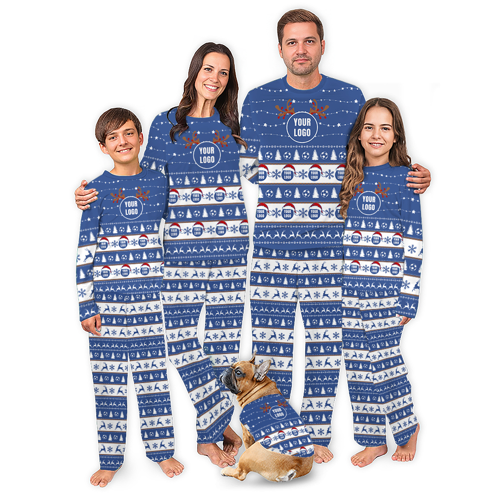 Logo Personalized Soccer Christmas Pajamas For Group And Team Logo Personalized Soccer Christmas Pajamas For Group And Team