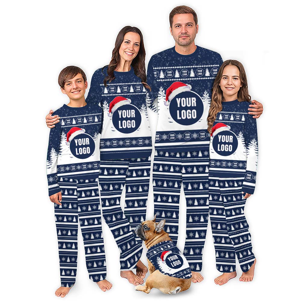 Personalized Christmas Pajamas With Company and Team Logo Personalized Christmas Pajamas With Company and Team Logo