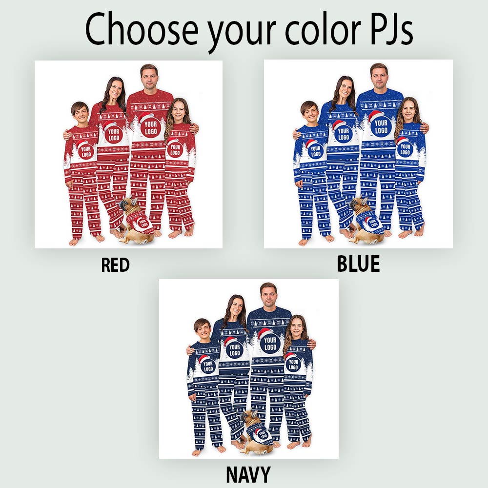 Personalized Christmas Pajamas With Company and Team Logo Personalized Christmas Pajamas With Company and Team Logo