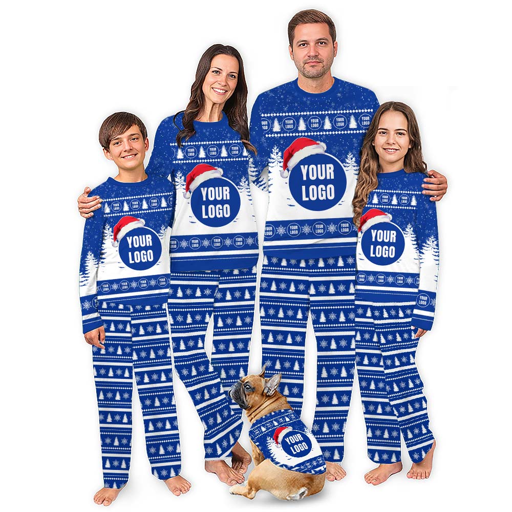 Personalized Christmas Pajamas With Company and Team Logo Personalized Christmas Pajamas With Company and Team Logo