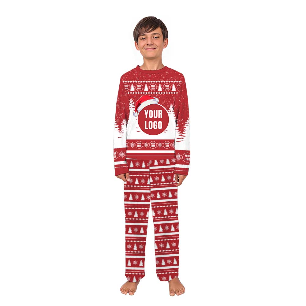 Personalized Christmas Pajamas With Company and Team Logo Personalized Christmas Pajamas With Company and Team Logo