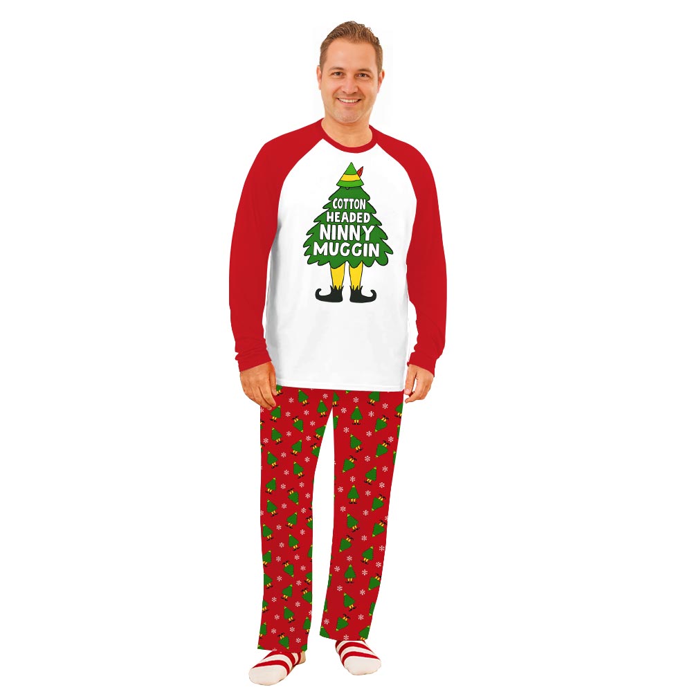 Funny Elf and Christmas Tree Matching Pajamas With Dog Funny Elf and Christmas Tree Matching Pajamas With Dog