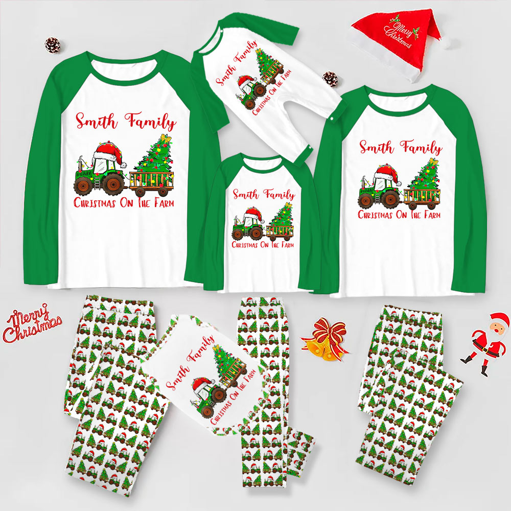 Custom Family Christmas on the Farm Matching Pajamas And Dog Custom Family Christmas on the Farm Matching Pajamas And Dog