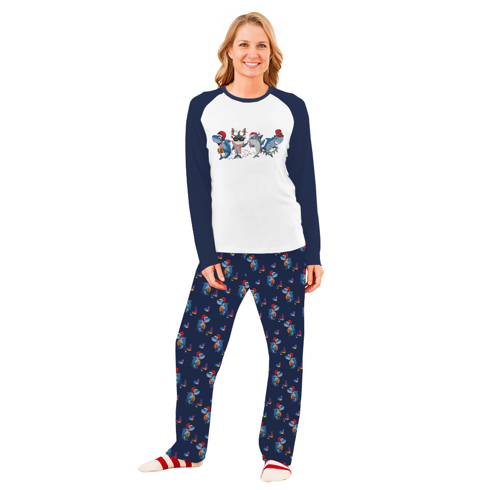 Funny Shark Christmas Pajamas Matching Family And Dog Funny Shark Christmas Pajamas Matching Family And Dog