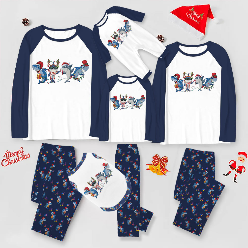 Funny Shark Christmas Pajamas Matching Family And Dog Funny Shark Christmas Pajamas Matching Family And Dog