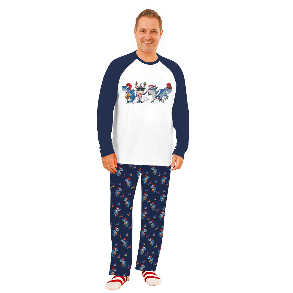 Funny Shark Christmas Pajamas Matching Family And Dog Funny Shark Christmas Pajamas Matching Family And Dog